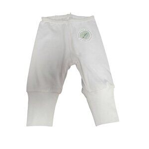 Kidential Baby Pants With Elongated Cuffs White 9-12 Months Cotton Blend Soft &